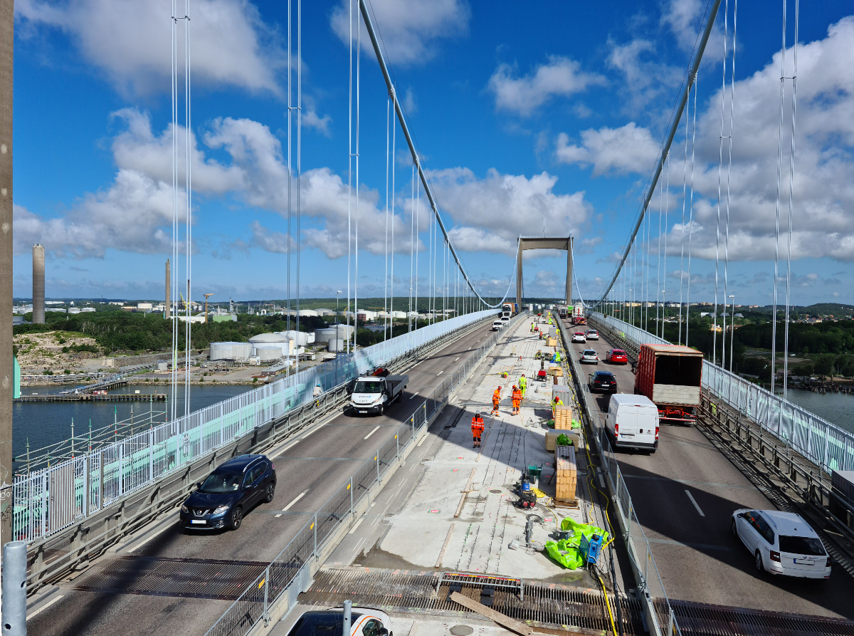 Prace renowacyjne i żelbetowe mostu Älvsborgsbron w Göteborgu, Röda Sten (Szwecja)