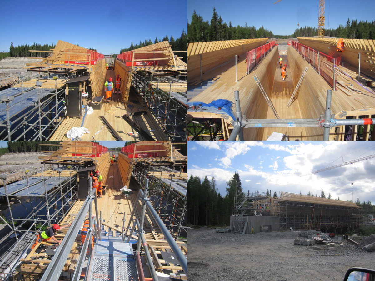 Roboty betonowe 4 mostów, projekt Norrbotniabanan NBE 1603 w Umeå (Szwecja)
